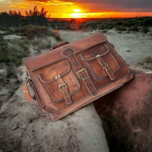 Leather Briefcase Shoulder Bag for Men - Work & Travel Bag