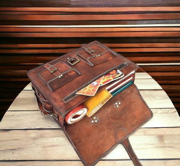 Leather Briefcase Shoulder Bag for Men - Work & Travel Bag