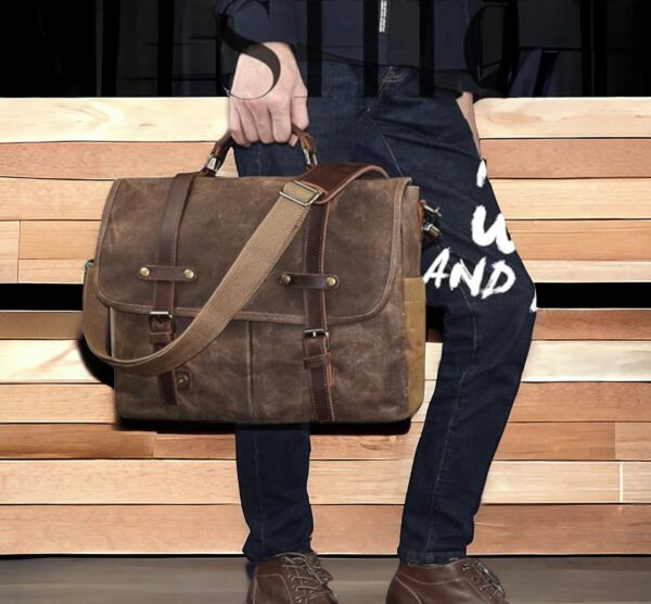 Leather Crossbody Messenger Bag for Men – Stylish Laptop Briefcase