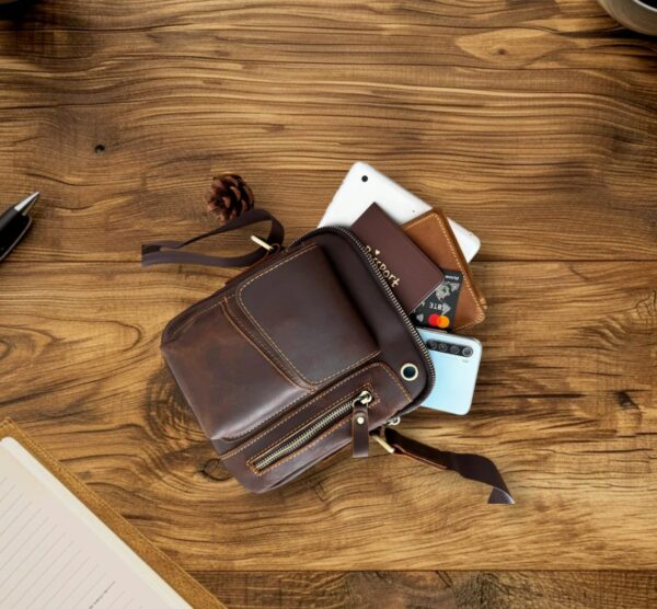 Premium Leather Multi Pocket Crossbody Bag for Men